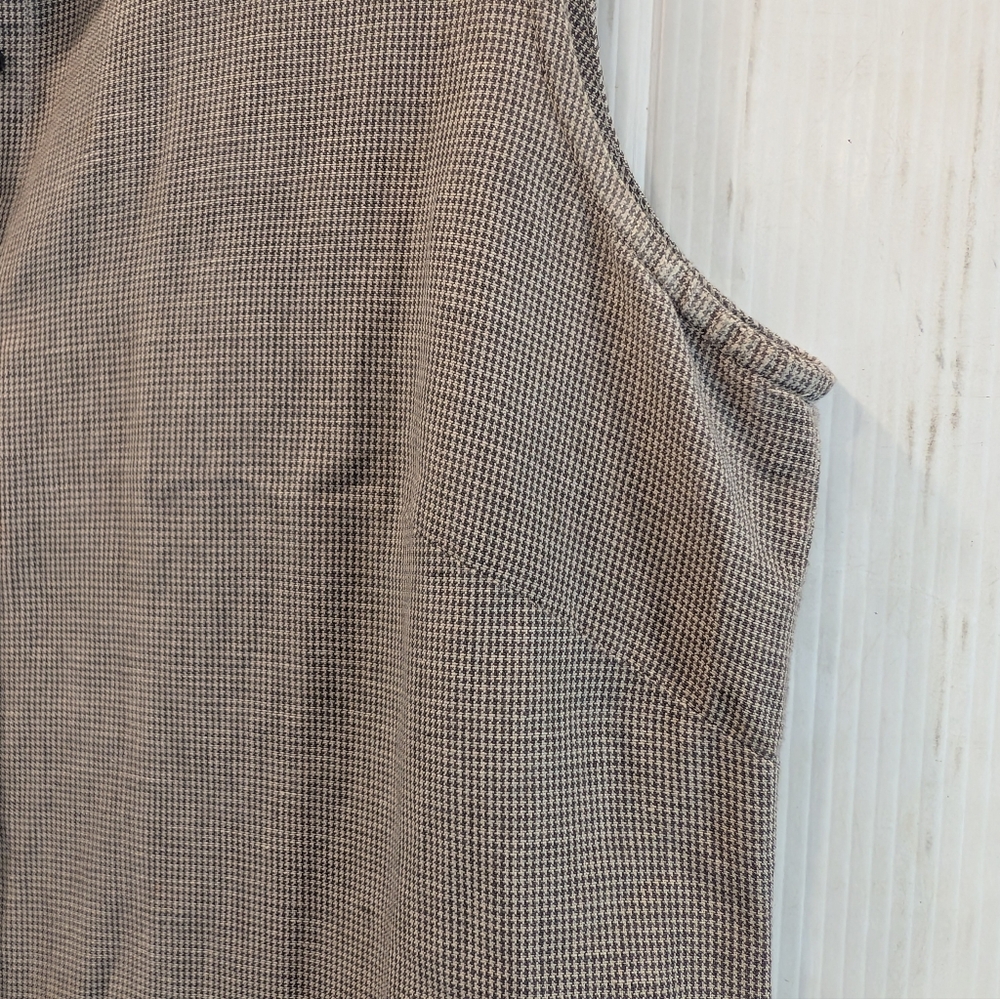 L.L. BEAN Brown Tan Houndstooth Button Front Midi Sleeveless Shirt Dress Size 14 - Picture 7 of 9